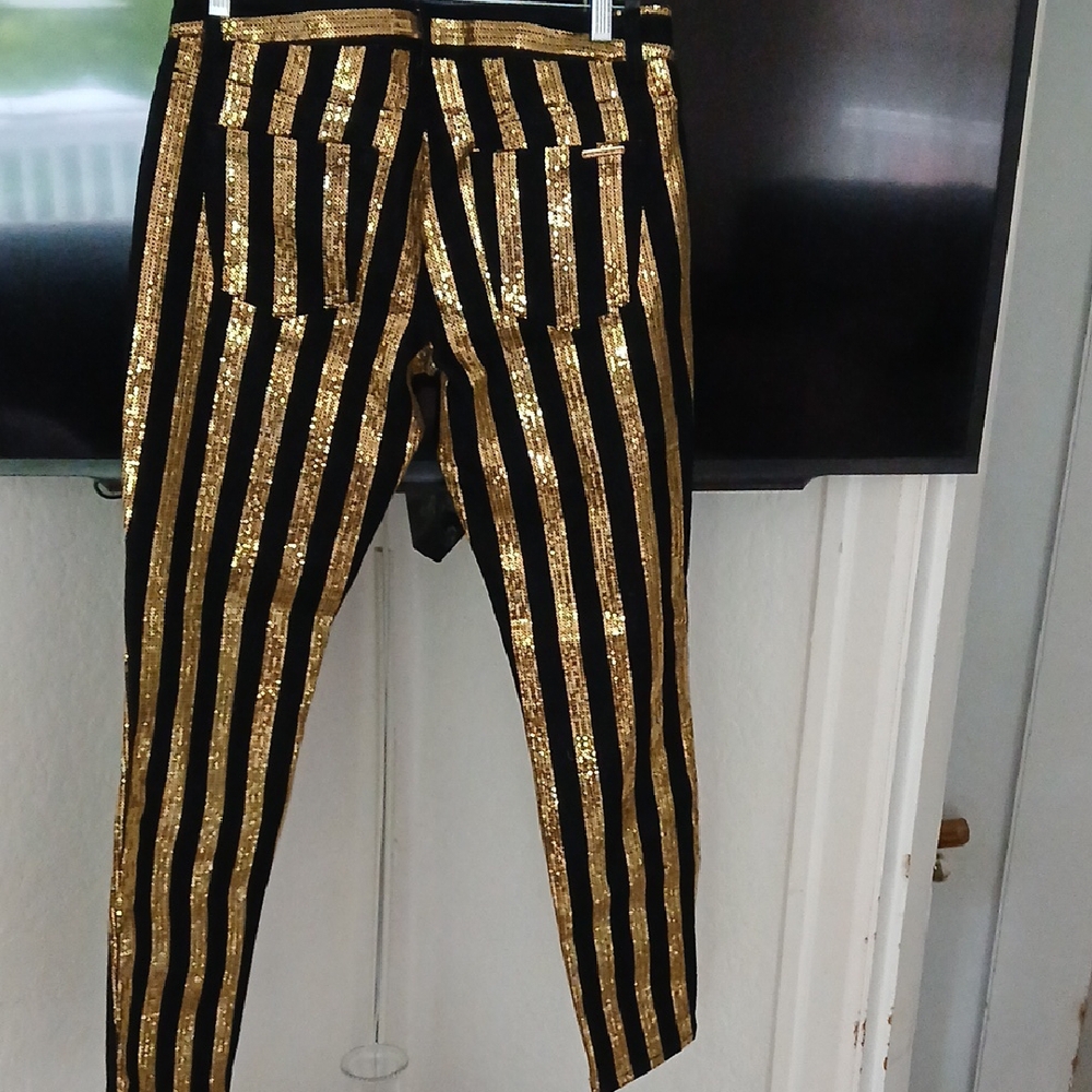 Michael Kors Gold and Black Skinny Jeans - Picture 5 of 8